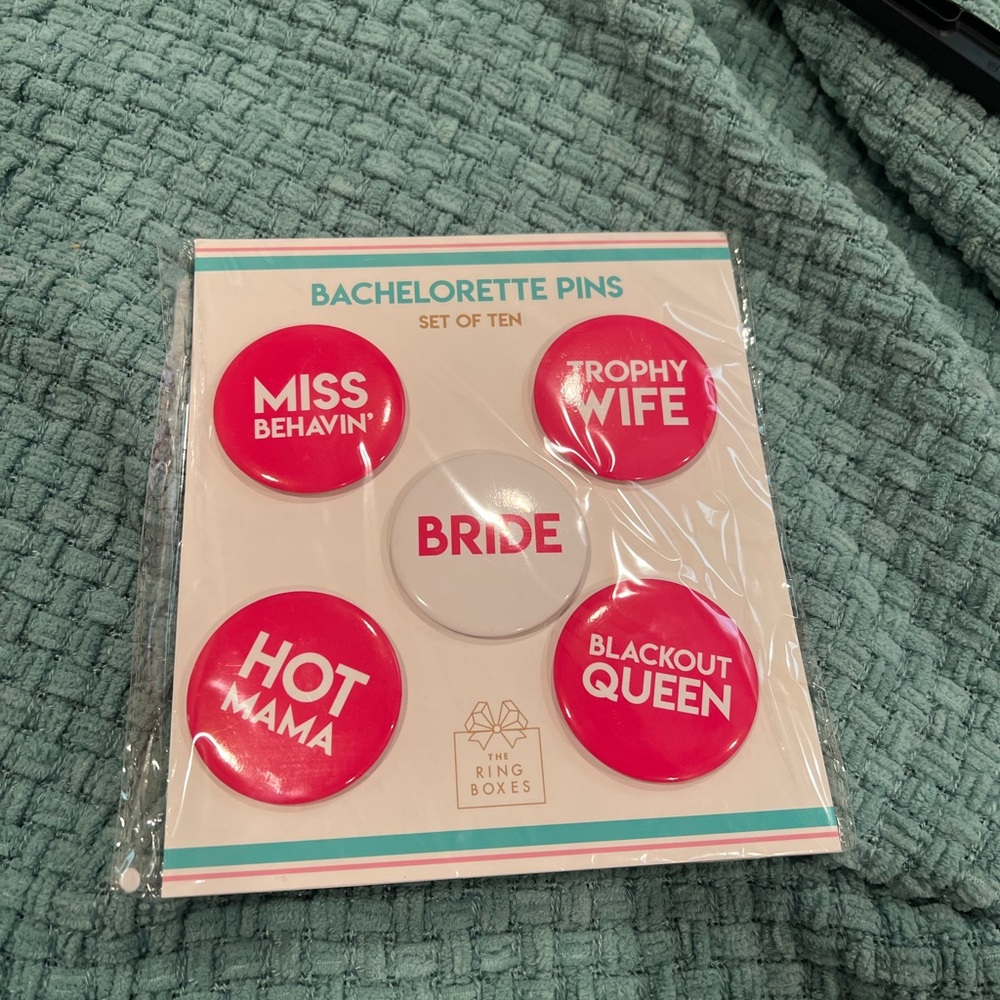 Bachelorette Party Pins - Pink and White SOLD